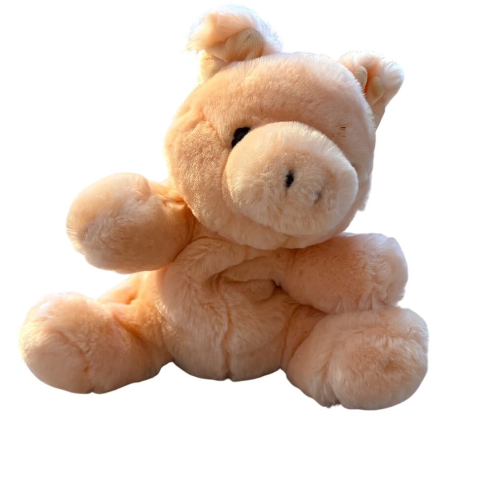 Animal Alley Peach Stuffed Pig Plush Puppet Toy 10" Soft Cuddly Kids Collectible